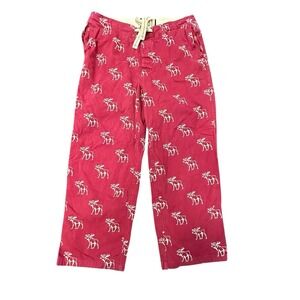 Abercrombie & Fitch Pants Mens L Red Flannel Moose Sleepwear Vintage Y2K‎